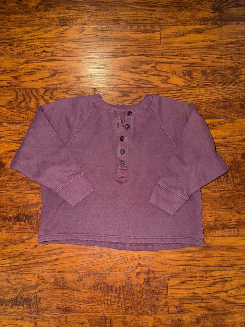 Madewell MWL Betterterry Henley Sweatshirt Purple Size XS